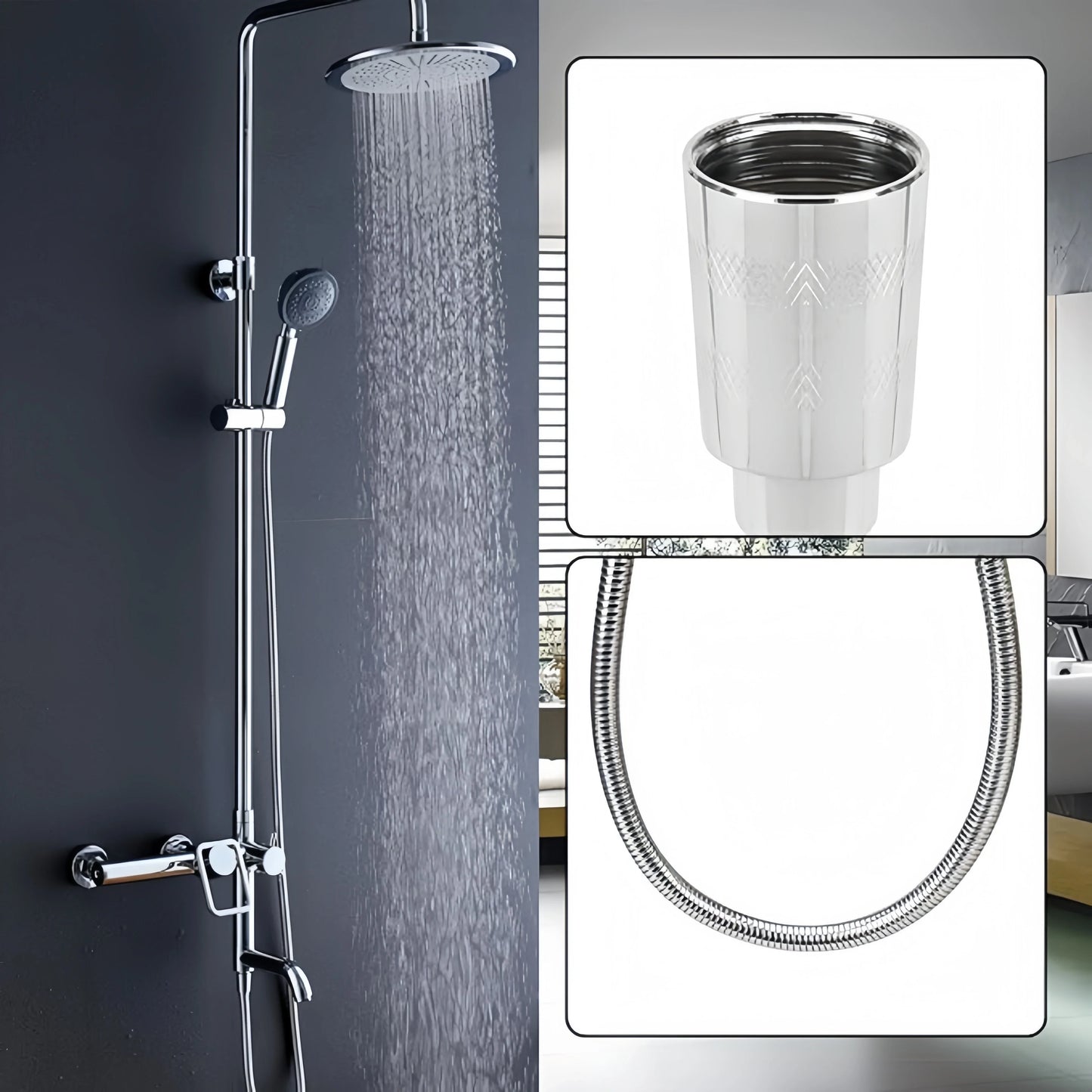 Shower Hose, Upgrade Stainless Steel Shower Tube, Tangle-Free Power & Flexibility