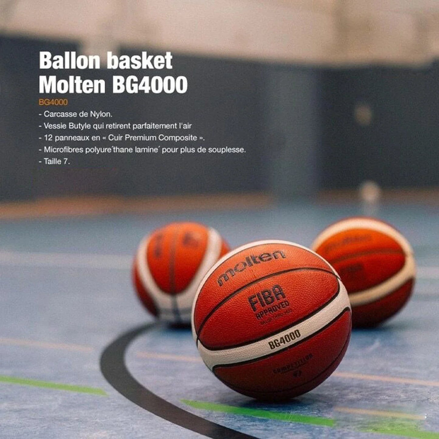 Molten PU Basketball Official Game Ball in Sizes 5, 6, and 7
