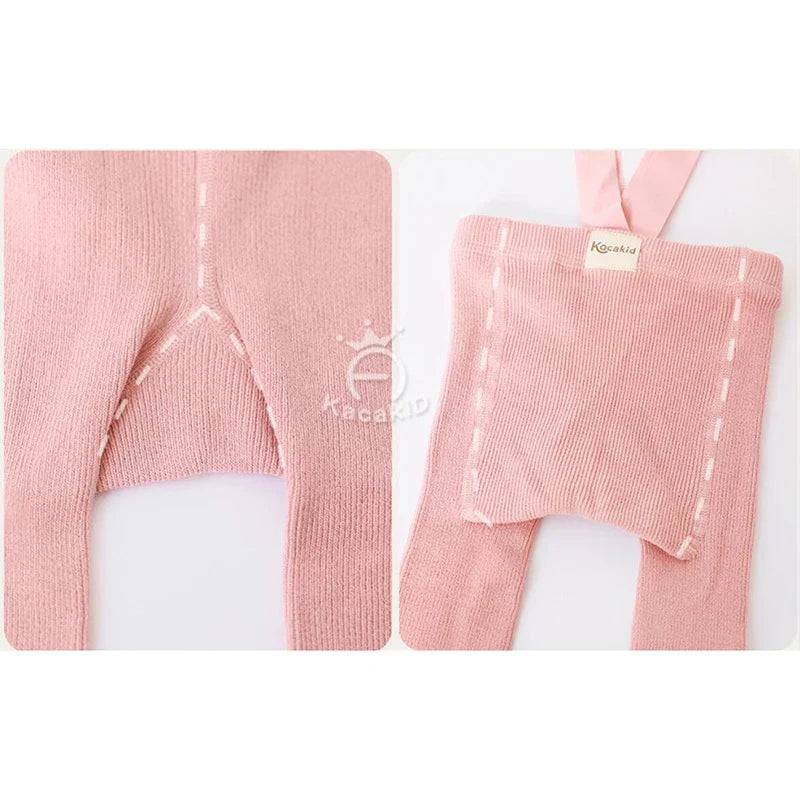 Baby Girl Boy Stocking 0-24M Infant Toddler Knit Tights Newborn Suspender Tights Pantyhose Solid High Waist Overall Legging