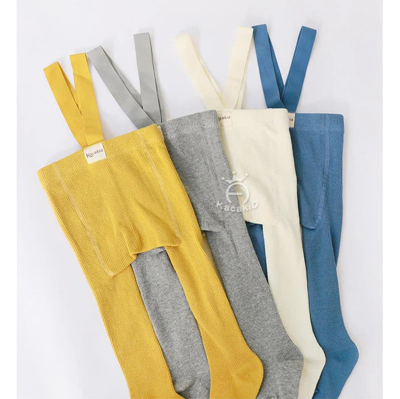 Baby Girl Boy Stocking 0-24M Infant Toddler Knit Tights Newborn Suspender Tights Pantyhose Solid High Waist Overall Legging