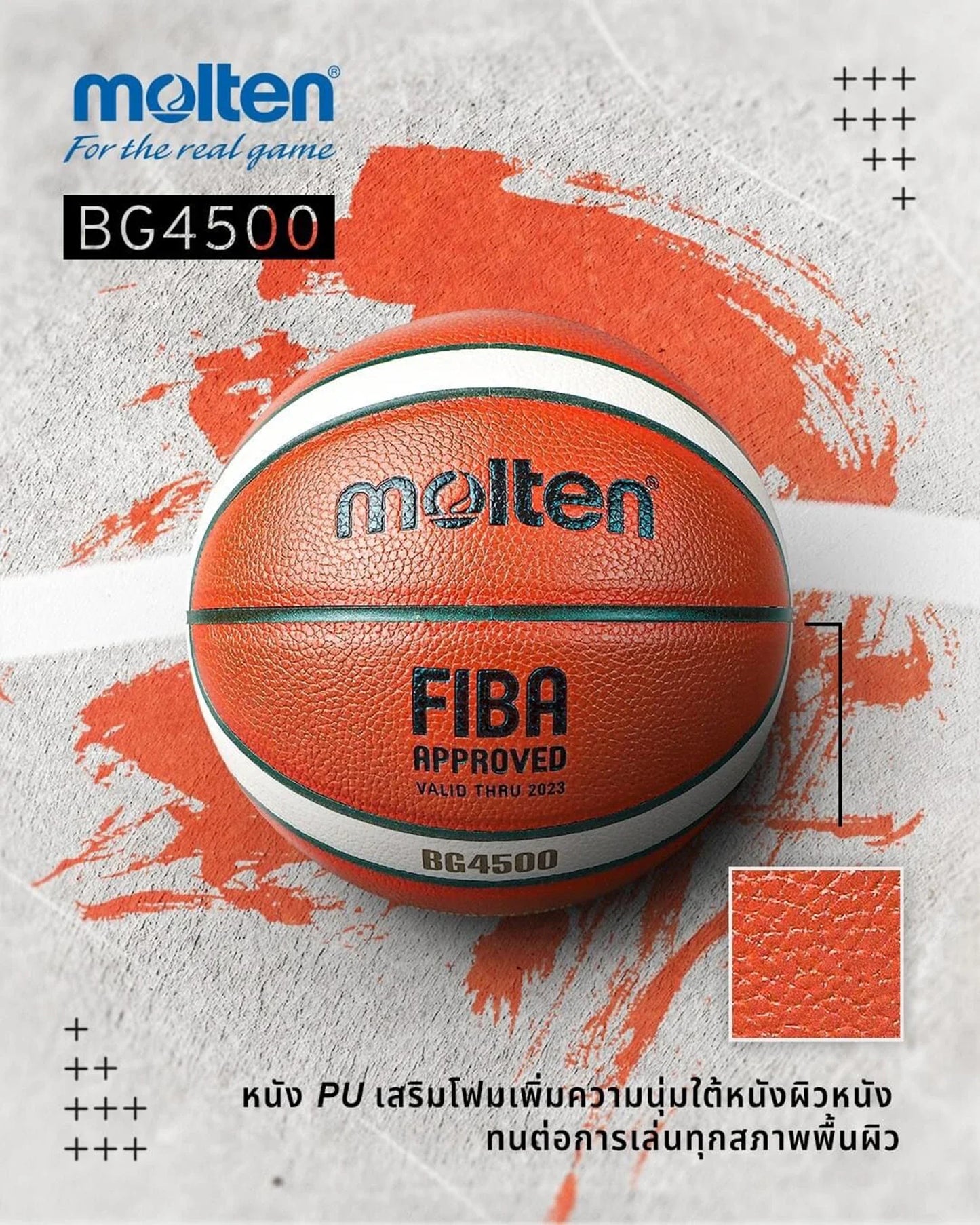 Molten PU Basketball Official Game Ball in Sizes 5, 6, and 7
