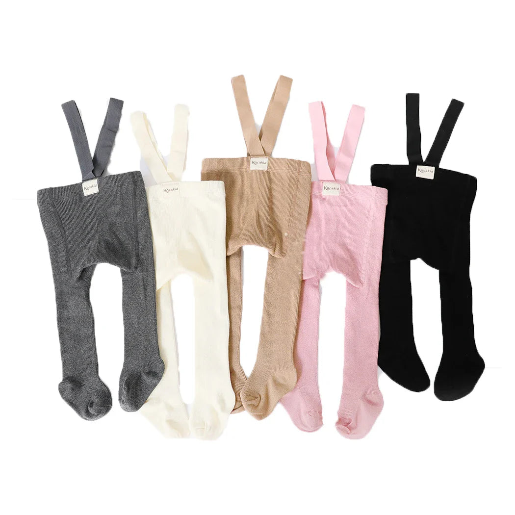 Baby Girl Boy Stocking 0-24M Infant Toddler Knit Tights Newborn Suspender Tights Pantyhose Solid High Waist Overall Legging