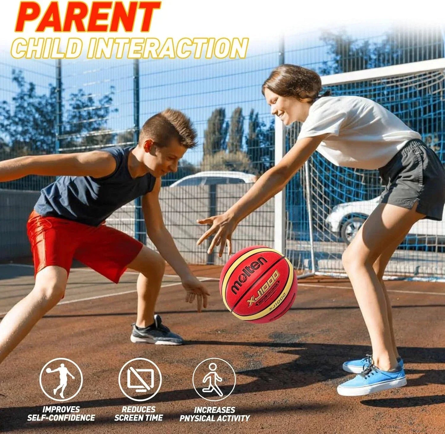 Molten PU Basketball Official Game Ball in Sizes 5, 6, and 7