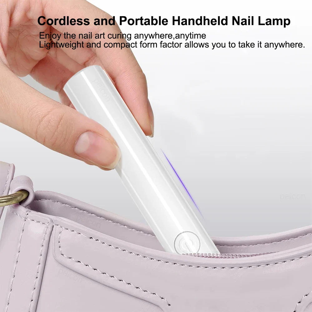UV LED Nail Lamp Mini UV Nail Lamp for Manicure Portable Nail Dryer, Fast-Dry Portable Lamp-Salon Results at Home