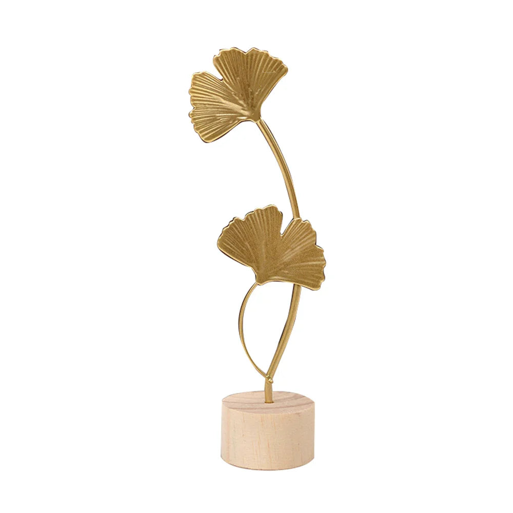 Nordic Gold Ginkgo Leaf Crafts Leaves Sculpture. Elegant Home Decor