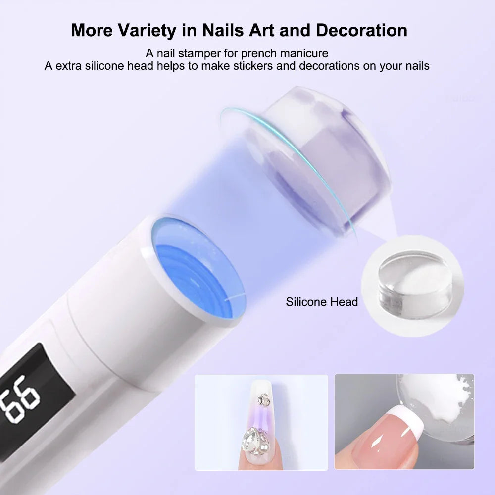 UV LED Nail Lamp Mini UV Nail Lamp for Manicure Portable Nail Dryer, Fast-Dry Portable Lamp-Salon Results at Home